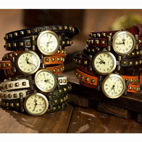 Rivet Leather Bracelet Watch Rivet Leather Bracelet Watch